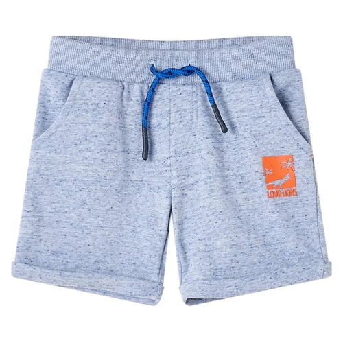 Shorts til børn str. 128 med snøre blåmeleret