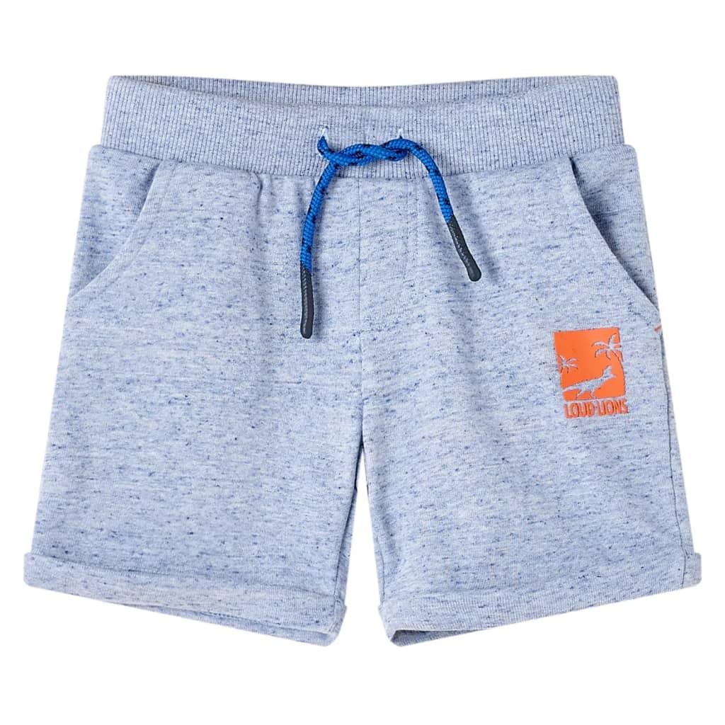 Shorts til børn str. 128 med snøre blåmeleret