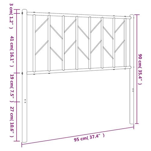 Sengegavl 90 cm metal sort