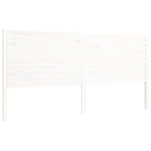 Sengeramme med sengegavl 200x200 cm massivt træ hvid