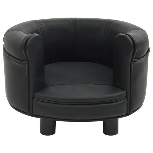 Hundesofa 48x48x32 cm plys og kunstlæder sort