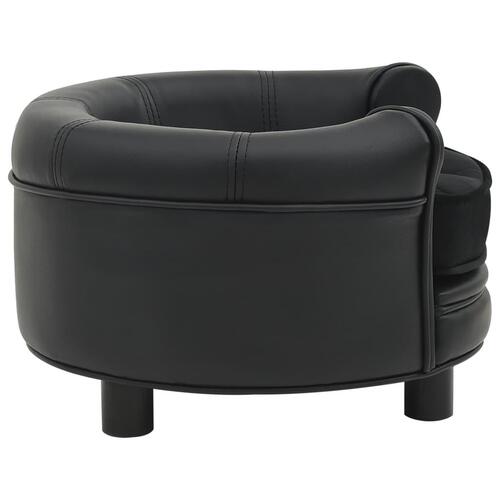 Hundesofa 48x48x32 cm plys og kunstlæder sort