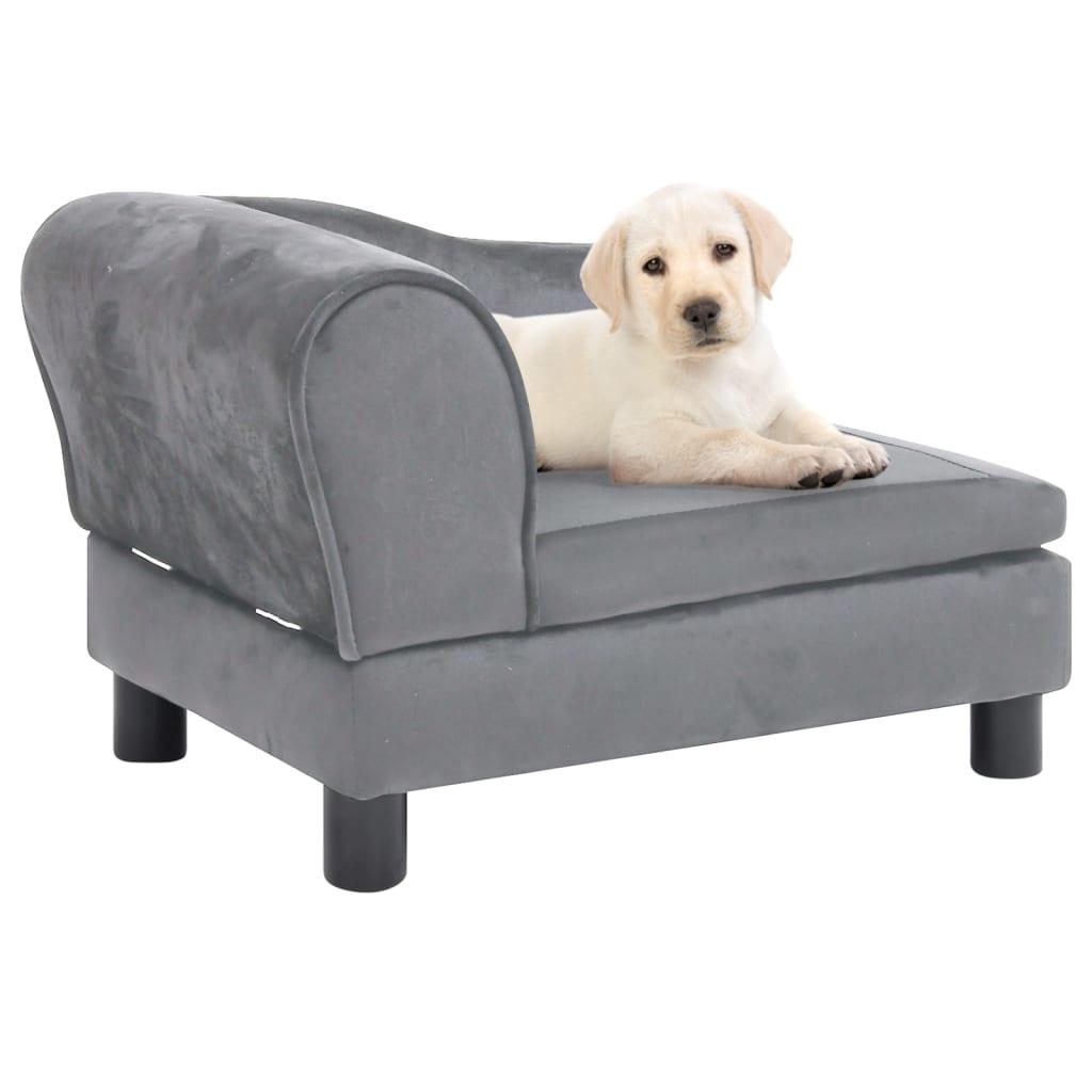 Hundesofa 57x34x36 cm plys grå