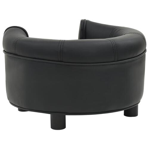 Hundesofa 48x48x32 cm plys og kunstlæder sort