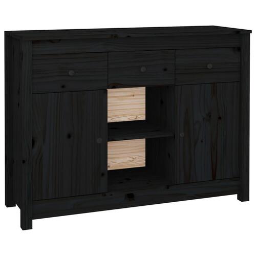 Skænk 100x35x74,5 cm massivt fyrretræ sort