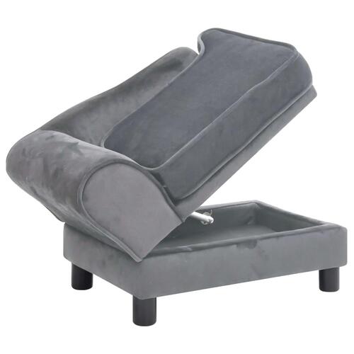 Hundesofa 57x34x36 cm plys grå