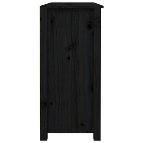 Skænk 100x35x74,5 cm massivt fyrretræ sort