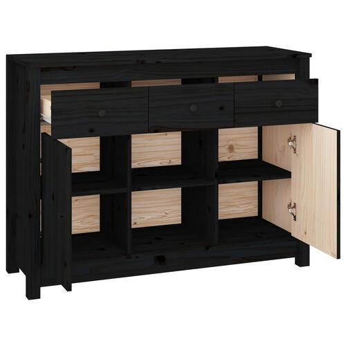 Skænk 100x35x74,5 cm massivt fyrretræ sort