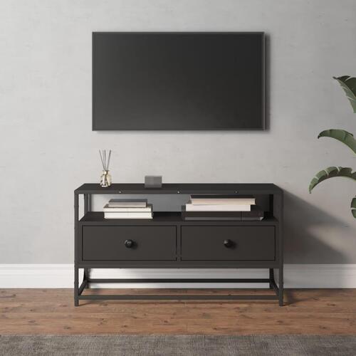 Tv-bord 80x35x45 cm konstrueret træ sort