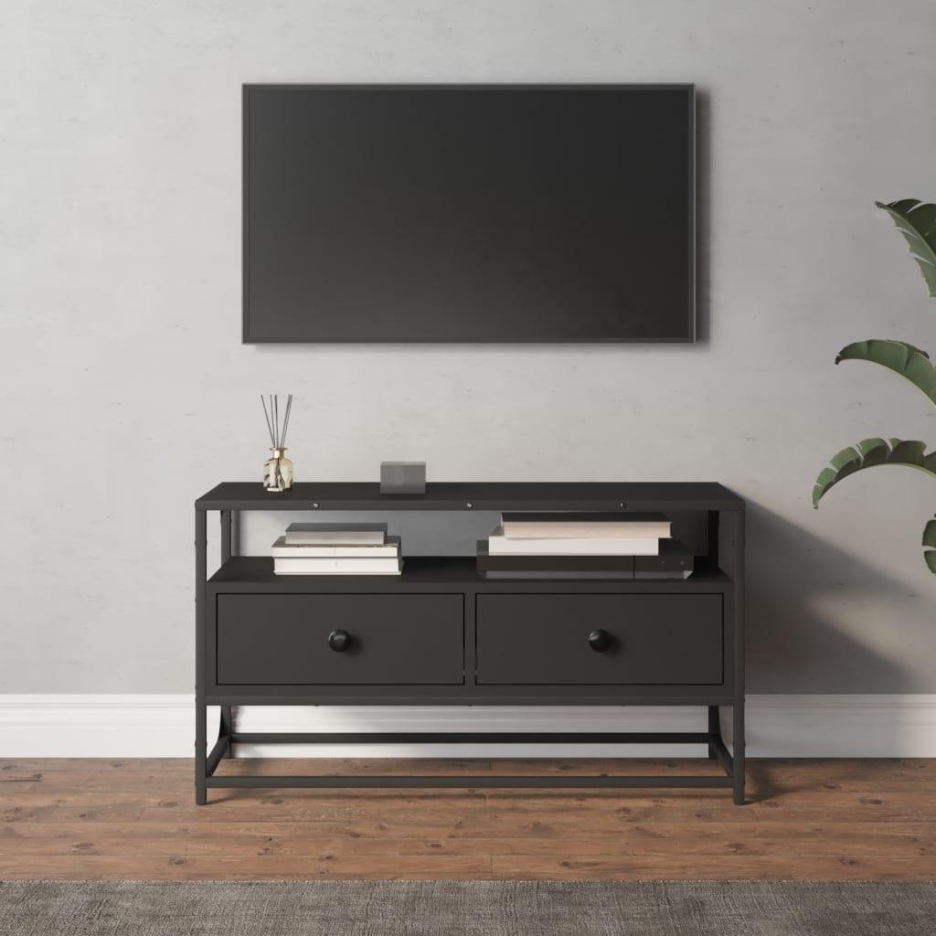 Tv-bord 80x35x45 cm konstrueret træ sort