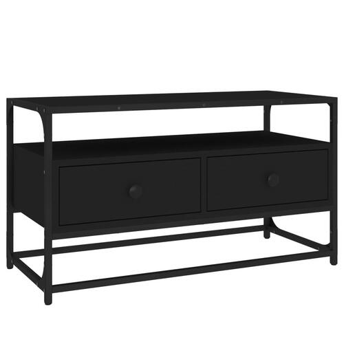 Tv-bord 80x35x45 cm konstrueret træ sort