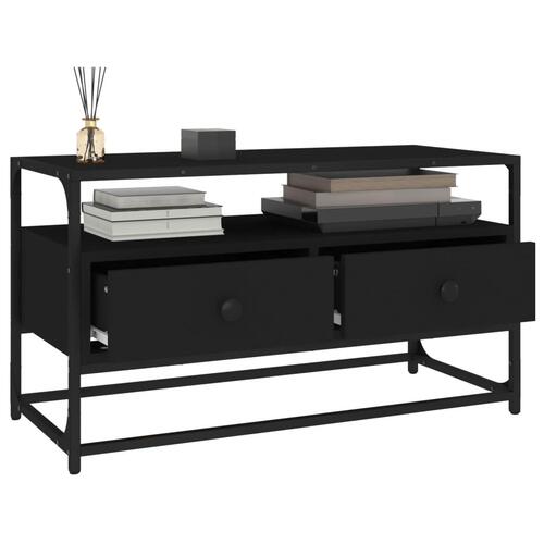 Tv-bord 80x35x45 cm konstrueret træ sort