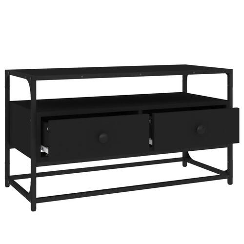 Tv-bord 80x35x45 cm konstrueret træ sort