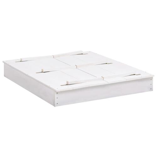 Sandkasse 95x90x15 cm fyrretræ hvid
