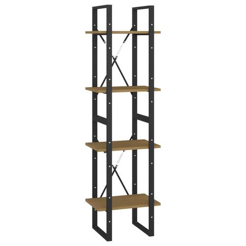 Bogreol 40x30x140 cm 4 hylder massivt fyrretræ