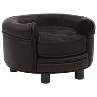 Hundesofa 48x48x32 cm plys og kunstlæder brun