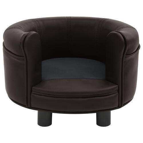 Hundesofa 48x48x32 cm plys og kunstlæder brun
