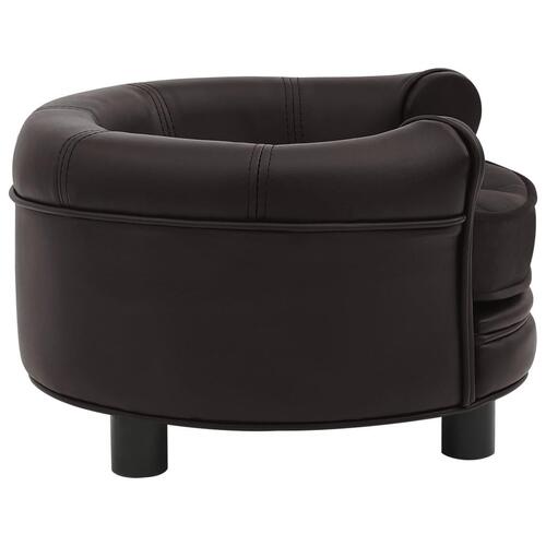 Hundesofa 48x48x32 cm plys og kunstlæder brun