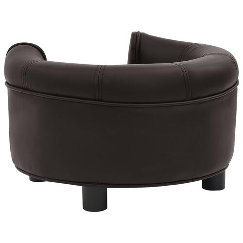 Hundesofa 48x48x32 cm plys og kunstlæder brun