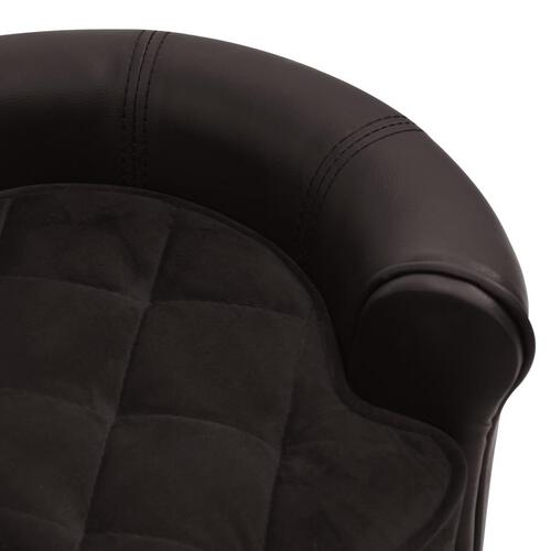 Hundesofa 48x48x32 cm plys og kunstlæder brun