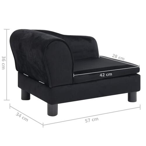 Hundesofa 57x34x36 cm plys sort