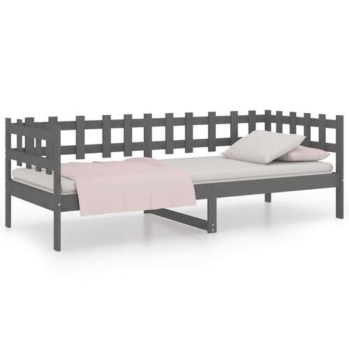 Daybed 80x200 cm massivt fyrretræ grå