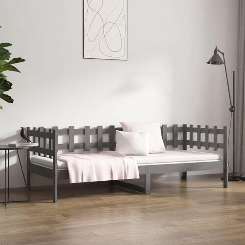 Daybed 80x200 cm massivt fyrretræ grå