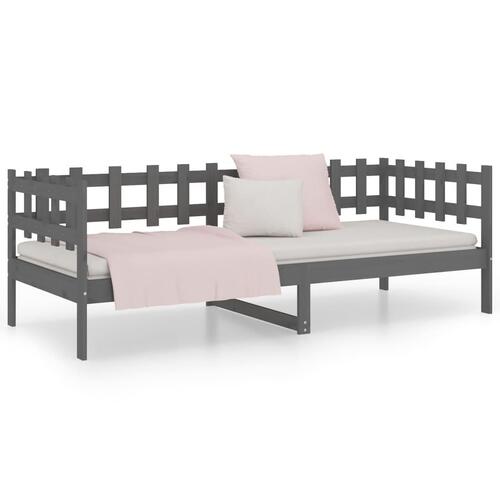 Daybed 80x200 cm massivt fyrretræ grå