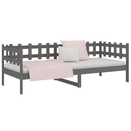 Daybed 80x200 cm massivt fyrretræ grå