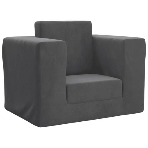 Sofaseng til børn blødt plys antracitgrå