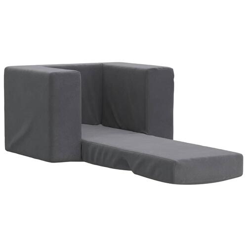 Sofaseng til børn blødt plys antracitgrå