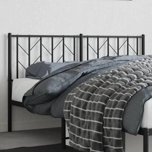 Sengegavl 150 cm metal sort