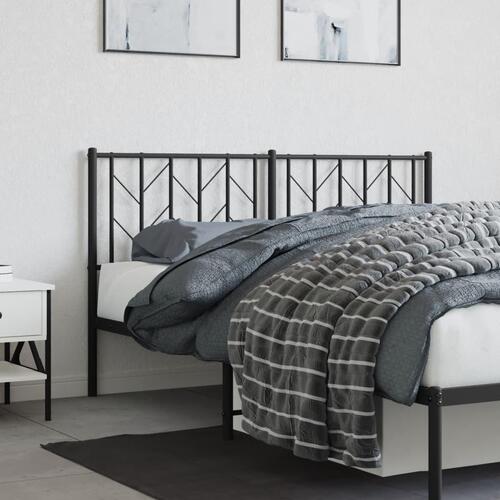 Sengegavl 150 cm metal sort