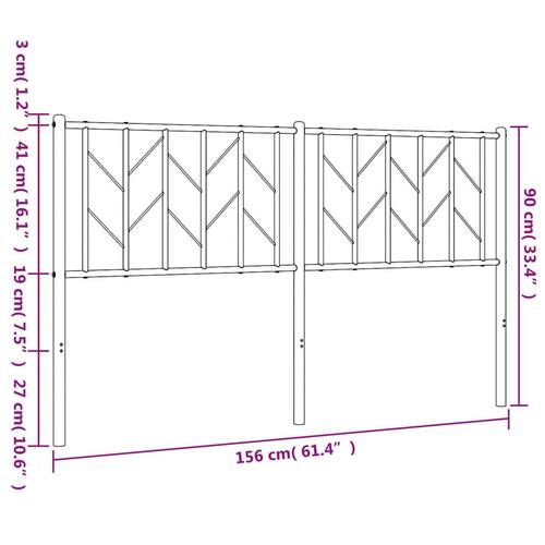 Sengegavl 150 cm metal sort