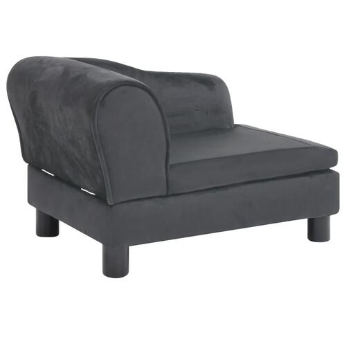 Hundesofa 57x34x36 cm plys mørkegrå