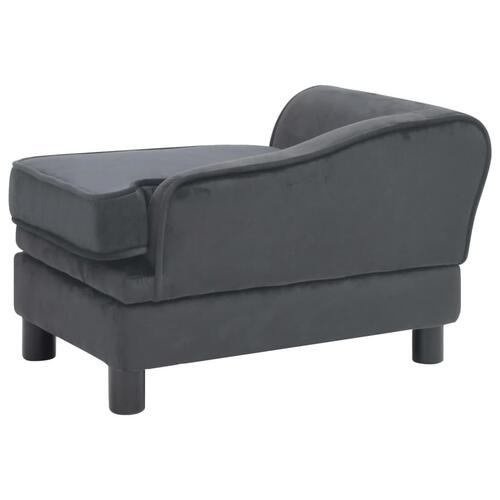 Hundesofa 57x34x36 cm plys mørkegrå
