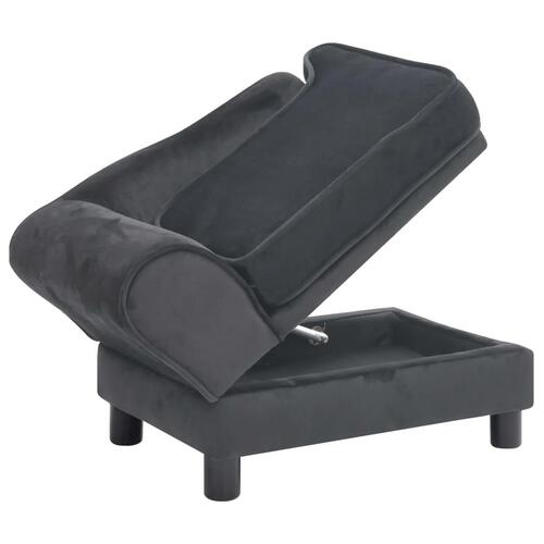 Hundesofa 57x34x36 cm plys mørkegrå
