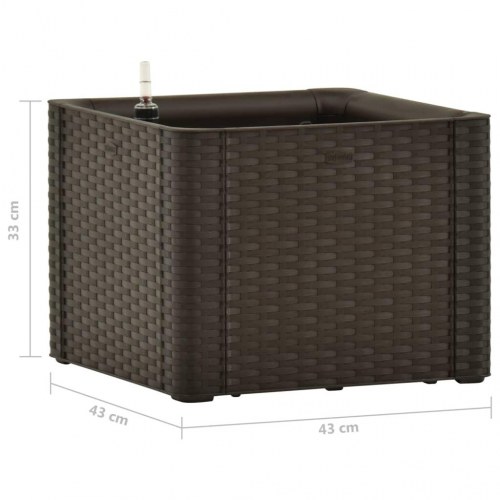 Højbed med automatisk vandingssystem 43x43x33 cm mokkafarvet