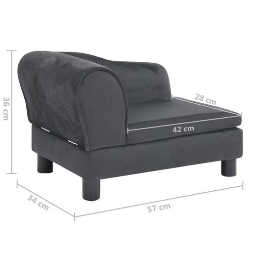 Hundesofa 57x34x36 cm plys mørkegrå