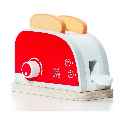 Moltó Toaster Set - legetøjs brødrister i træ og plastik