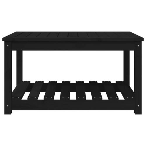 Havebord 82,5x50,5x45 cm massivt fyrretræ sort