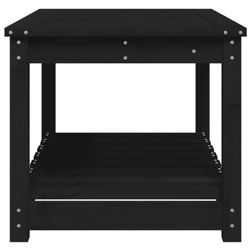 Havebord 82,5x50,5x45 cm massivt fyrretræ sort