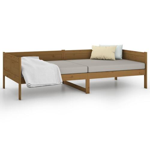 Daybed 80x200 cm massivt fyrretræ gyldenbrun