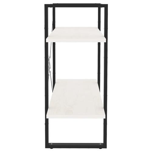 Bogreol med 2 hylder 80x30x70 cm massivt fyrretræ hvid