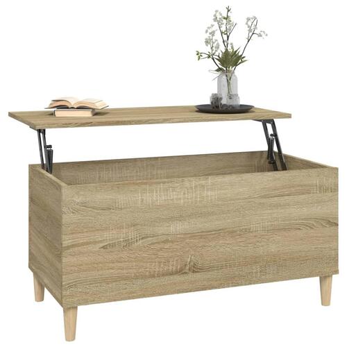 Sofabord 90x44,5x45 cm konstrueret træ sonoma-eg