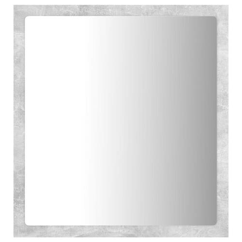 Badeværelsesspejl med LED-lys 40x8,5x37 cm akryl betongrå