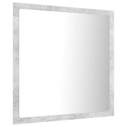 Badeværelsesspejl med LED-lys 40x8,5x37 cm akryl betongrå
