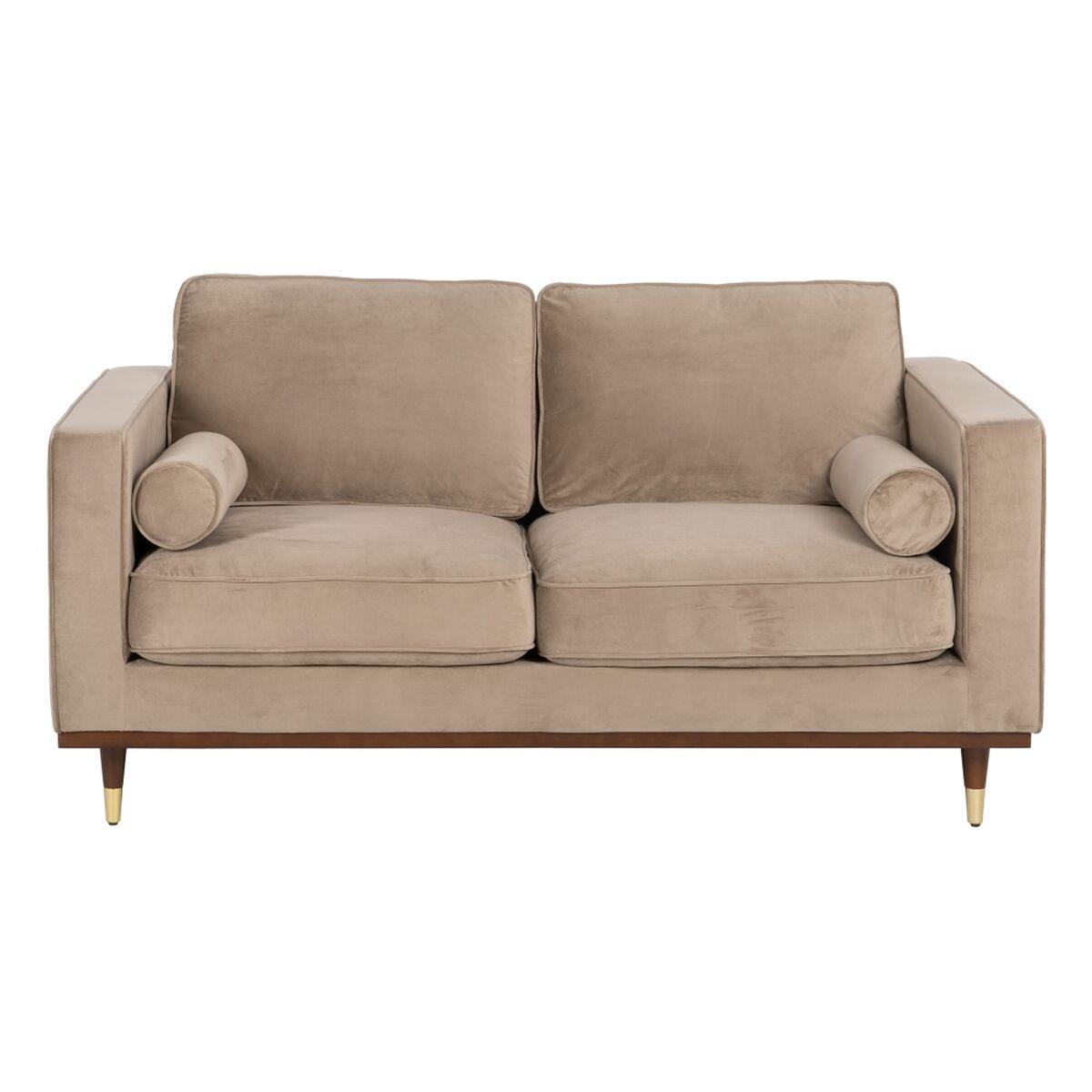 Sofa 172 x 89 x 91 cm Champagne Syntetisk stof Træ Fløjl