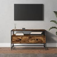 Tv-bord 80x35x45 cm konstrueret træ røget egetræsfarve