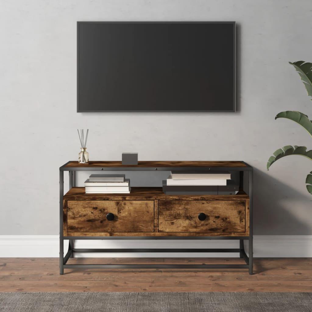 Tv-bord 80x35x45 cm konstrueret træ røget egetræsfarve